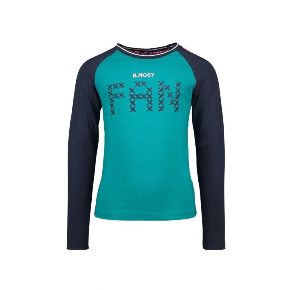 B.Nosy Teal and Navy Long Sleeve Shirt